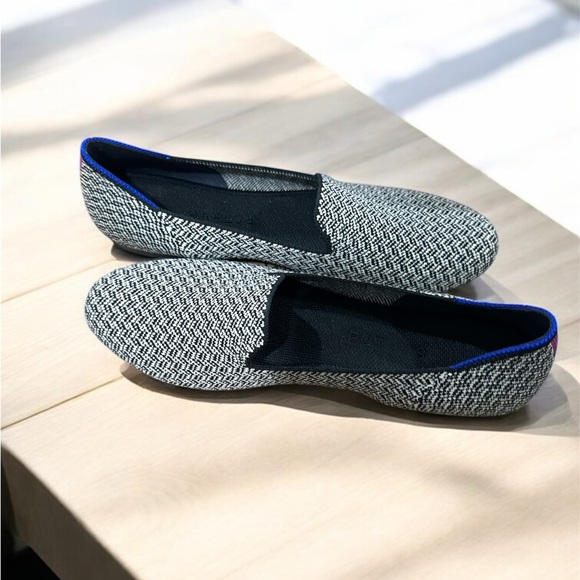 Rothy\'s Black and White Loafers Slip-Ons